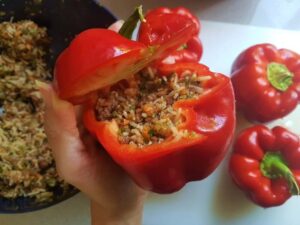 פלפל ממולא אורז ובשר