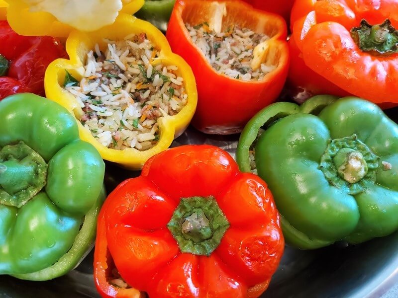 פלפל ממולא בבשר ואורז