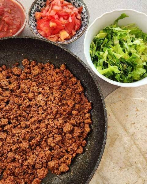 בשר טחון מקסיקני לטאקו וטורטייה